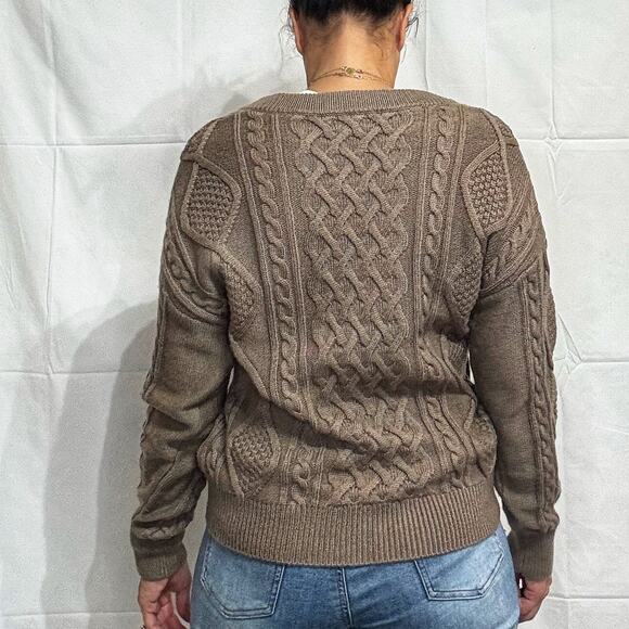 Guess Brown V-Neck Sweater Sz M - Picture 11 of 13
